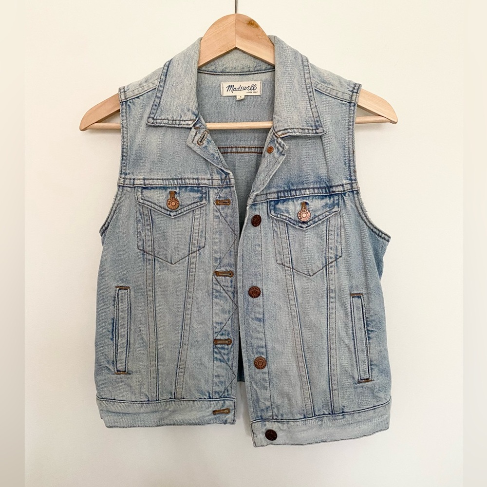 Madewell Light Wash Denim Vest